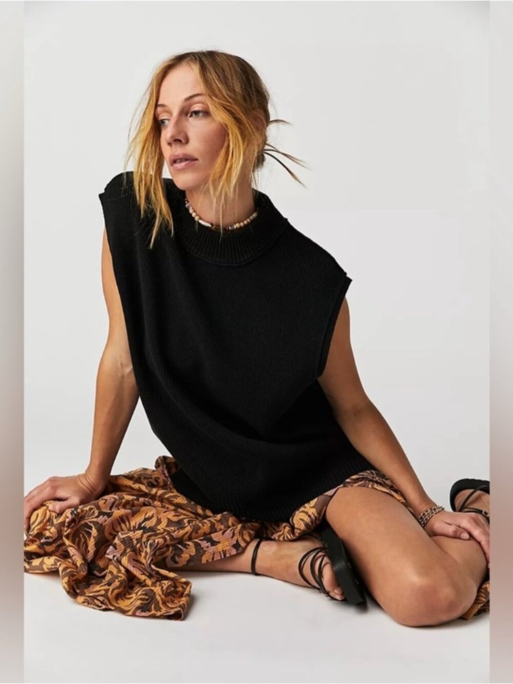 Free People Oversized Tunic Sweater Vest